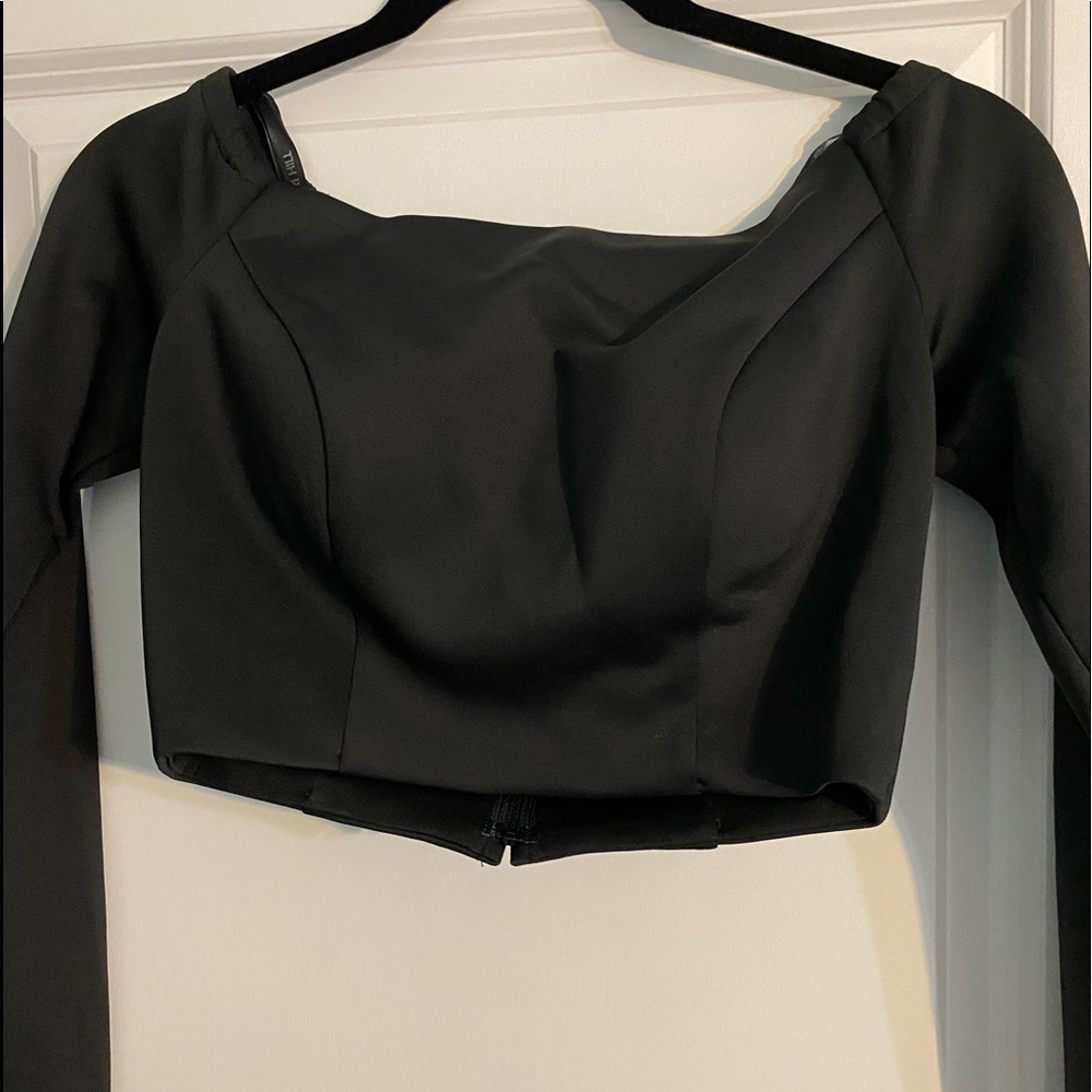 Sherri Hill Rose Crop Top Short Cocktail Dress Set - Picture 14 of 16